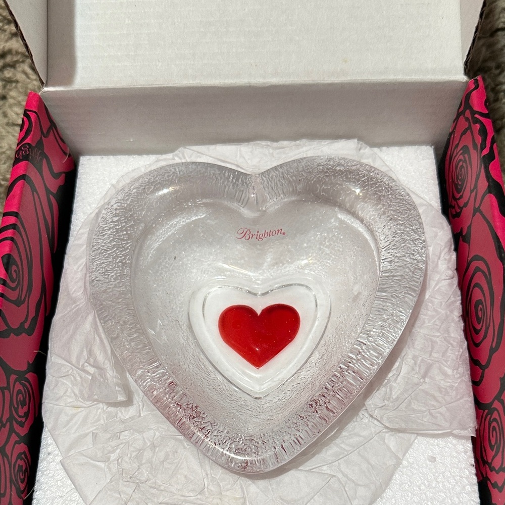 Brighton keeper of my heart glass trinket dish